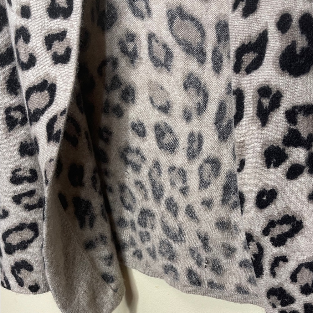 Charter Club Luxury Cashmere Animal Print Cardigan - Picture 4 of 7